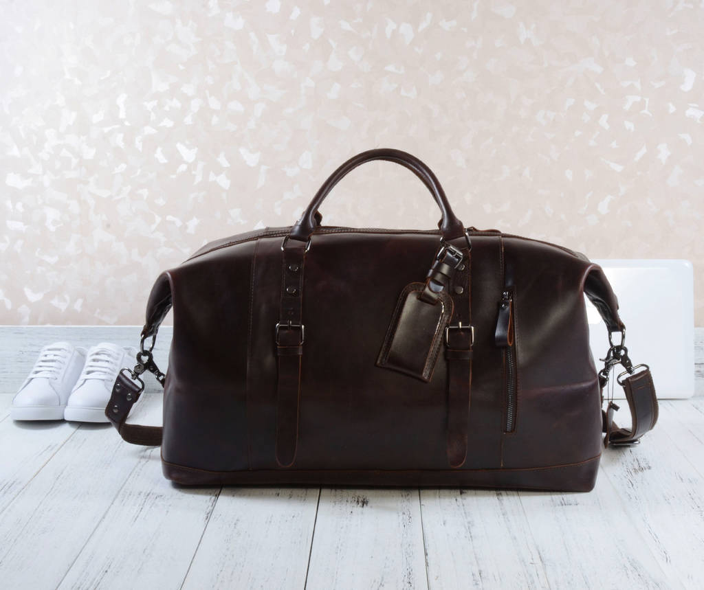 eazo classic leather travel holdall by eazo | notonthehighstreet.com