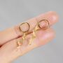 Snake Huggie Hoop Earrings In Gold, thumbnail 4 of 8