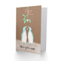 Penguin Love Mistletoe Kiss Pun Her Christmas Card, thumbnail 2 of 4