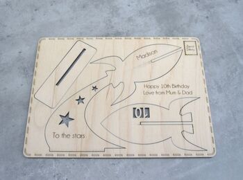 3D Personalised Wood Rocket Card, 4 of 5