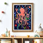 Colourful Octopus Nursery Wall Art, thumbnail 1 of 9