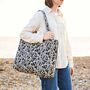 Reversible Black Print Quilted Cotton Tote Bag, thumbnail 1 of 3
