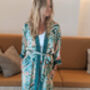 Palm Springs ~ Bamboo Silk Kimono Dressing Gown ~ Tropical Exotic Print Women’s Robe, thumbnail 3 of 8