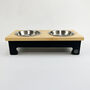 Personalised Pine Top Raised Bowl Feeding Stand, thumbnail 8 of 11