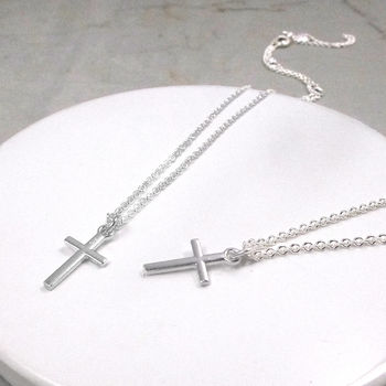 Silver Cross Christening Or Confirmation Necklace, 2 of 6
