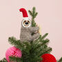 Felt Sloth Christmas Tree Topper, thumbnail 1 of 3