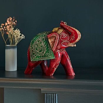Almirah Handmade Wooden Elephant Ornament, 2 of 6