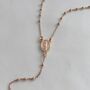 St Mary Rosary Necklace Rose Gold Dinky Heart, thumbnail 3 of 6
