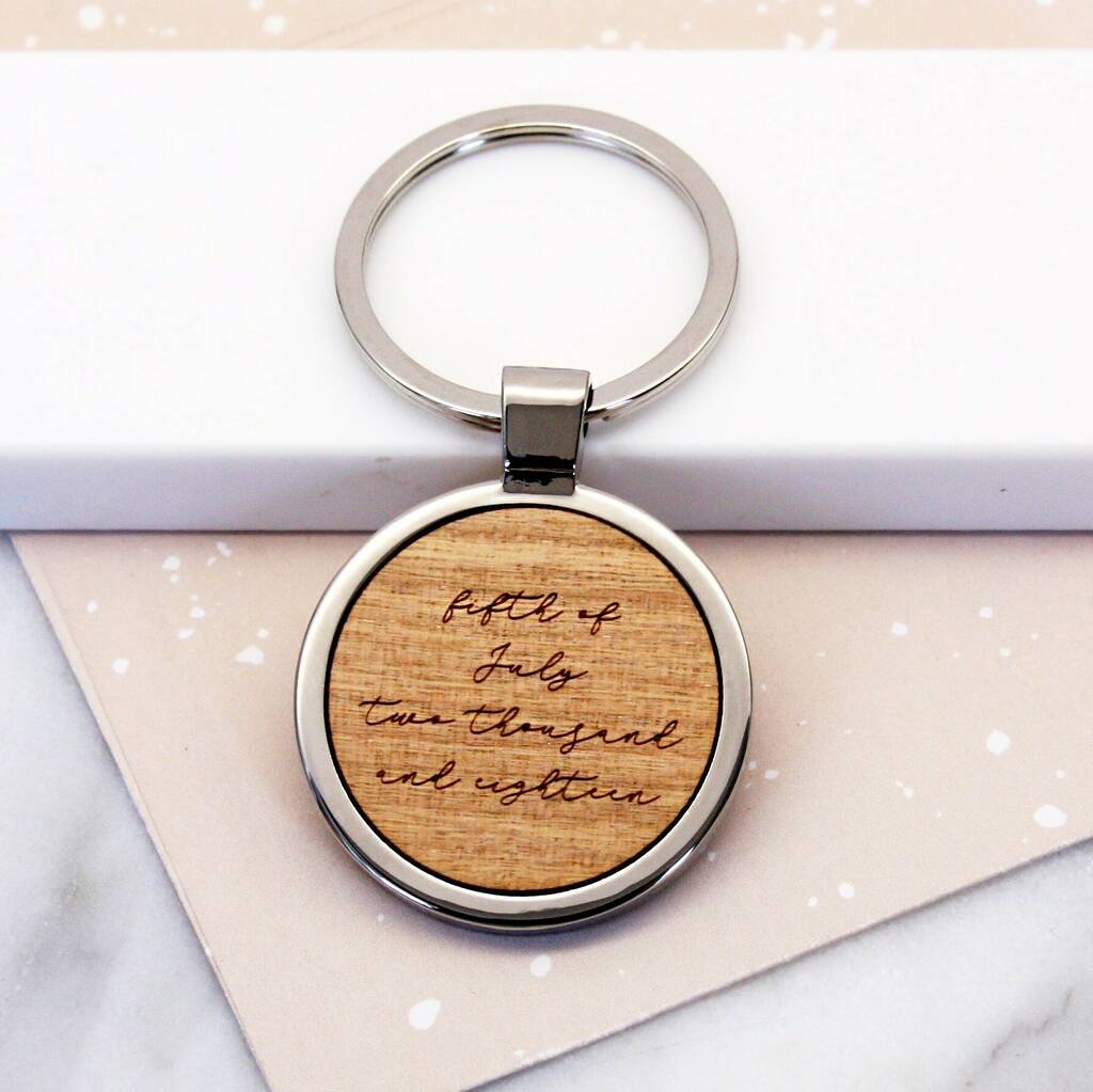 Personalised Written Date Bezel Keyring By Maria Allen Boutique