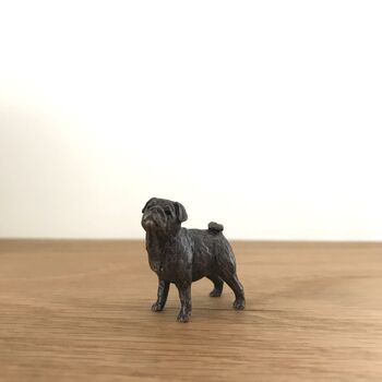 Miniature Bronze Pug Sculpture 8th Anniversary Gift, 11 of 11