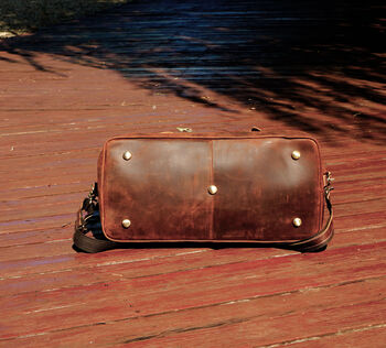 Genuine Leather Duffel With Suit Compartment, 5 of 10