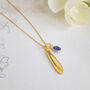 September Birthflower Birthstone Gold Plated Necklace, thumbnail 5 of 8