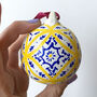 Lisbon Tiles Hand Painted Ceramic Christmas Bauble, thumbnail 5 of 5