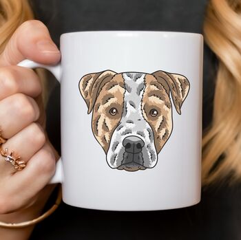Custom Staffie Terrier Portrait Face Mug With Name, 3 of 9