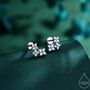 Cz Hydrangea Bouquet Internally Threaded Flat Back In Sterling Silver, thumbnail 1 of 12