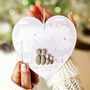 Personalised ‘Love At Christmas’ Christmas Family Pebble Heart Hanging Decoration, thumbnail 1 of 7