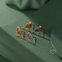 Enamel Robin Bird Stud Earrings In Sterling Silver, thumbnail 3 of 12