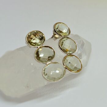 Green Amethyst Sterling Silver Earrings, 5 of 8