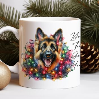 Personalised German Shepherd In Christmas Lights, 6 of 10