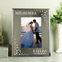 Personalised Mr And Mrs 6x4 Diamante Glass Photo Frame, thumbnail 1 of 3