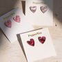 I Heart You Stud Heart Earrings In Red, Pink Or Lilac, thumbnail 1 of 4
