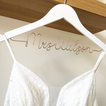 Personalised Wedding Dress Hanger – Bride Gift In Luxury Gift Box, 4 of 8