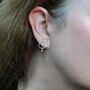 Silver Circle Stud Earrings With Dangling Silver Ball, thumbnail 1 of 5