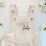 Personalised Embroidered First Birthday Dungaree Romper, thumbnail 2 of 4