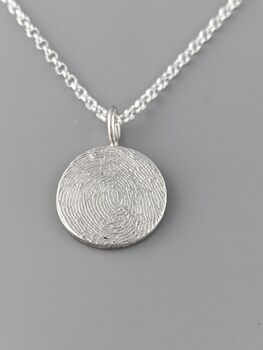 Recycled Silver Fingerprint Charm Necklace, 6 of 9