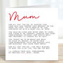 Mum Poem Birthday Card, thumbnail 2 of 2