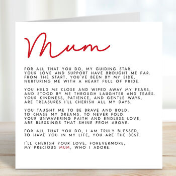 Mum Poem Birthday Card, 2 of 2