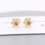 Yellow Gold Plated March Birth Flower Daffodil Stud Earrings, thumbnail 2 of 6