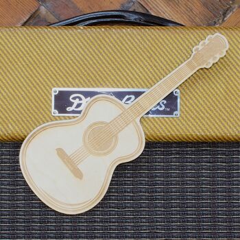Acoustic Guitar Shaped Birchply Bookmark, 2 of 3