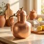 Heavy Duty Solid Copper Jug With Brass Handle, thumbnail 1 of 8