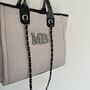 Personalised White And Black Large Chain Tote Beach Bag, thumbnail 6 of 9