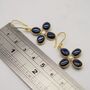 Blue Sapphire, Pearl Drop Gold Earrings, thumbnail 5 of 5