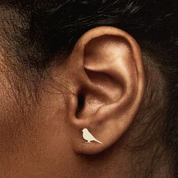 Robins Appear Bird Earrings In Sterling Silver, 2 of 5