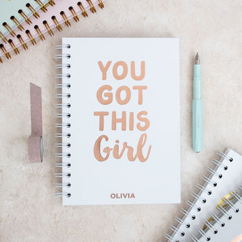 Personalised You Got This Girl Foil Notebook, 5 of 10