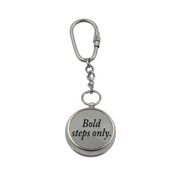 Personalised Silver Colour Compass Keyring, 6 of 12