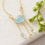 Aquamarine And Diamond Slice Pendant Necklace, thumbnail 4 of 10