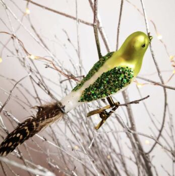 Three Feathered Glass Birds On Clips, 6 of 7