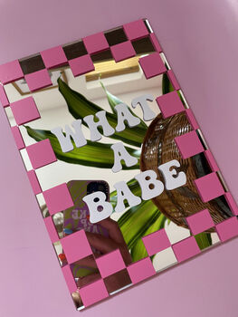 What A Babe Checkerboard Mirror, 5 of 6