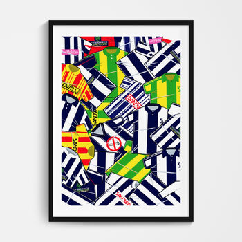 West Bromwich Albion Football Shirt Mash Up Print, 2 of 3