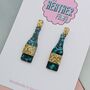Champagne Bottle Glitter Resin Earrings, thumbnail 4 of 5