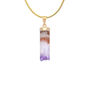 Amethyst Geode Point Necklace / 18' Gold Plated Chain, thumbnail 4 of 5