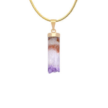 Amethyst Geode Point Necklace / 18' Gold Plated Chain, 4 of 5