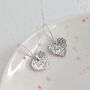 Silver Fingerprint Heart Drop Earrings, thumbnail 4 of 6