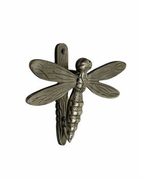 Brass Dragonfly Door Knocker Pewter Finish, 4 of 4