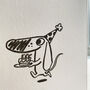 Dachshund Letterpress Birthday Card Cartoon, thumbnail 3 of 3