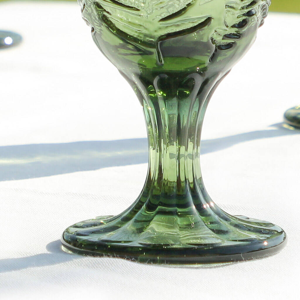 Botanical Blooms Embossed Footed Glasses By Dibor